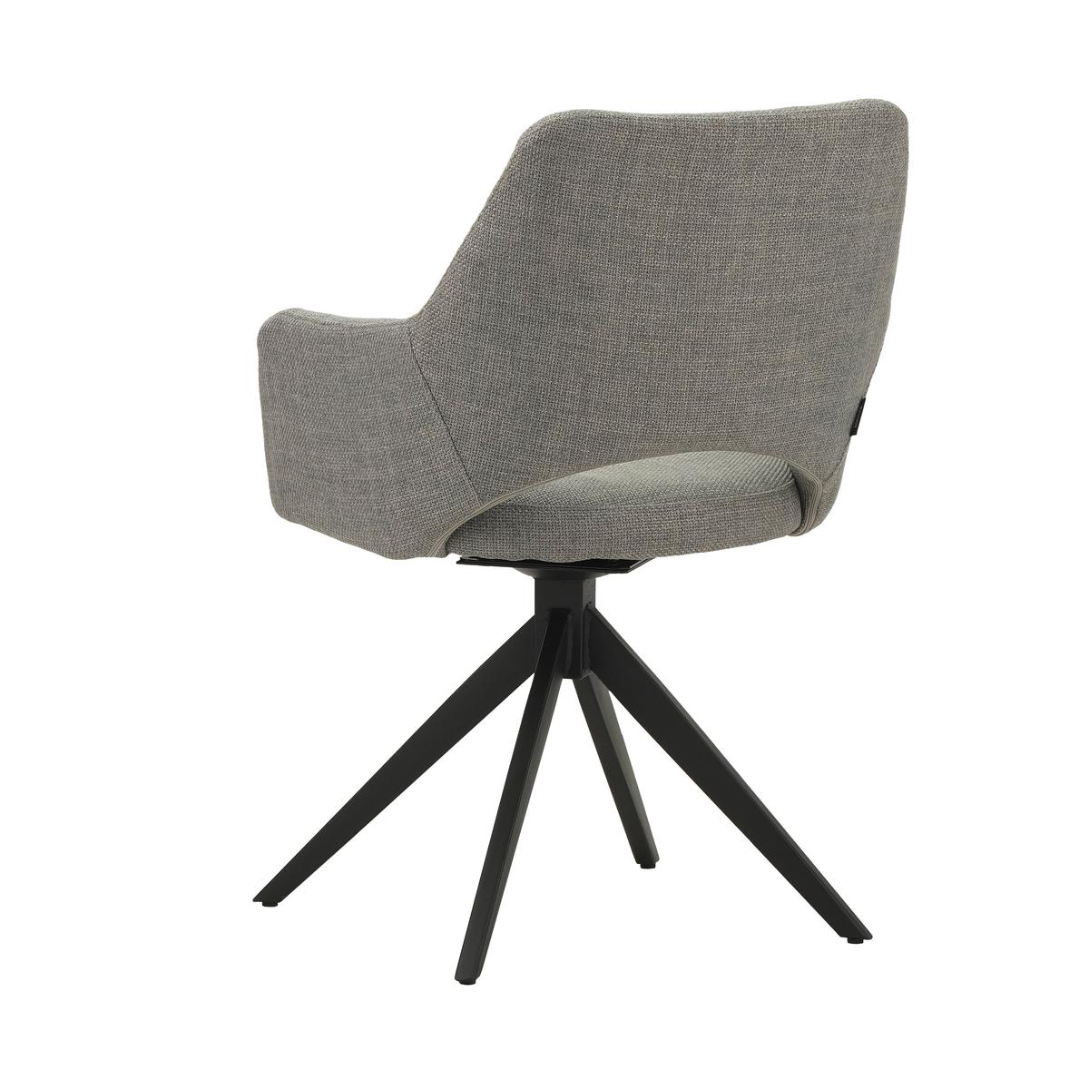 Stuhl Asher Grau, B: 54,5 Cm - Schwarz/Grau, MODERN, Textil/Metall (54,5/85/61,5cm) - MID.YOU