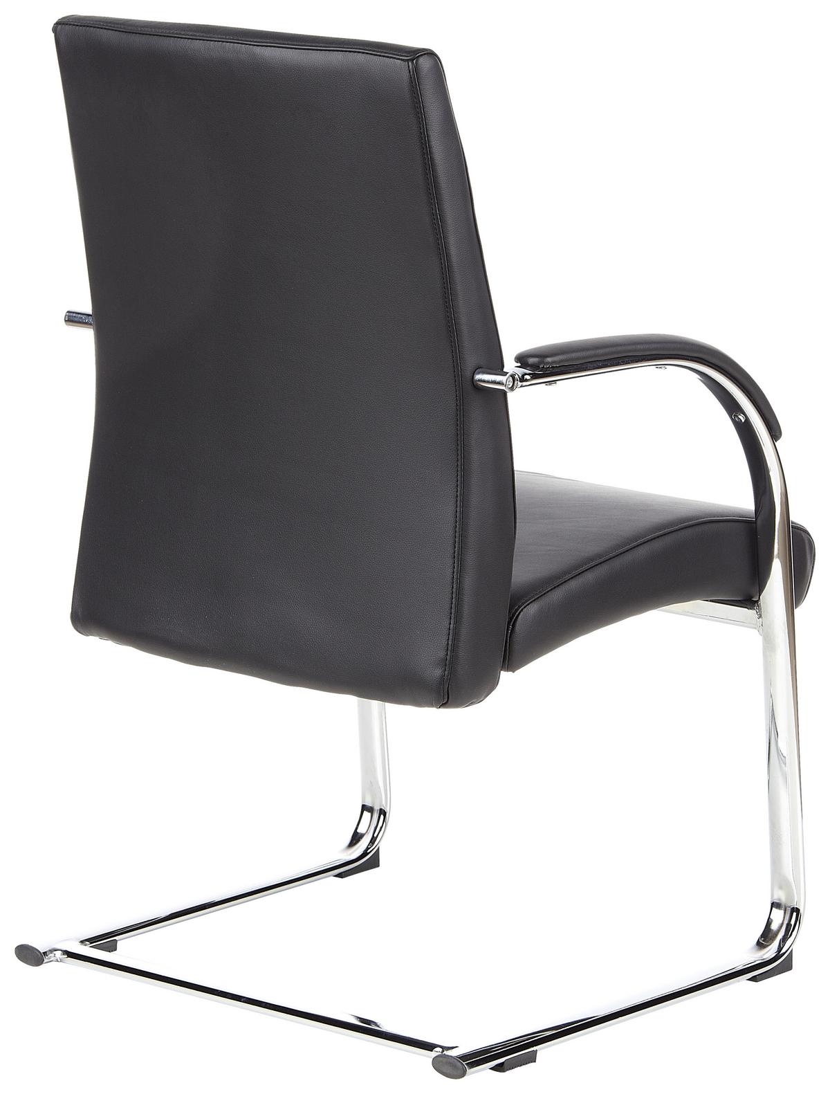 Besucherstuhl Barolo V Schwarz - Schwarz/Alufarben, MODERN, Leder/Textil (60/101/49cm) - MID.YOU