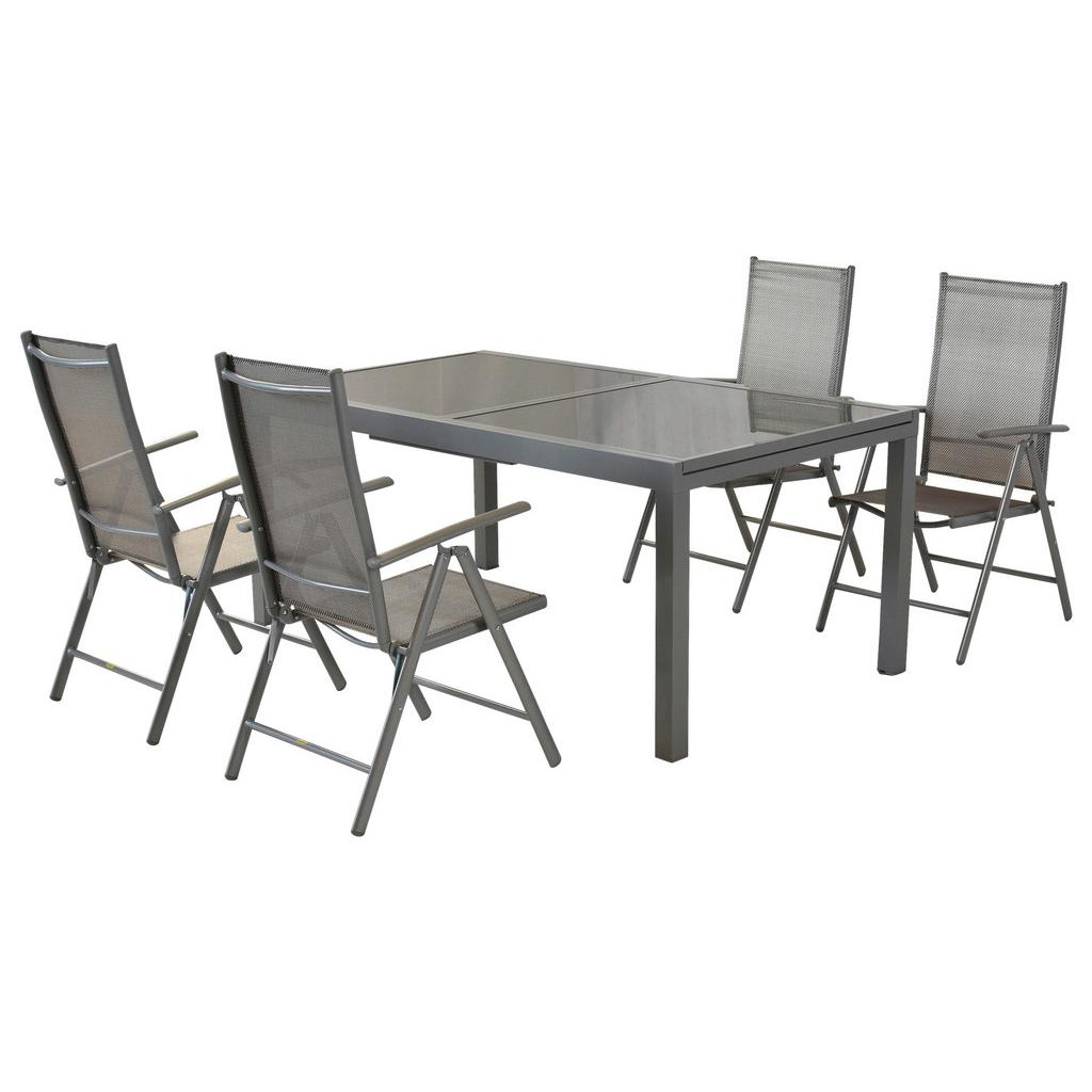 Gartenmöbel Set 5-Tlg. Amalfi aus Metall/Textil
