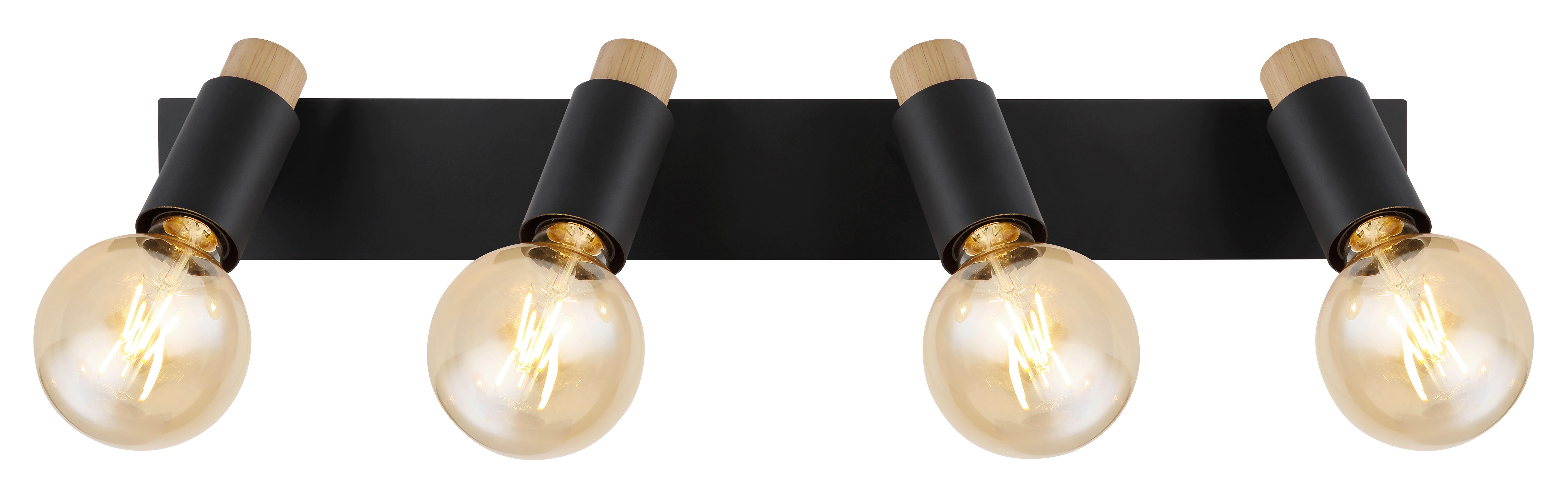 Strahler 54045-4 - Dunkelbraun/Schwarz, Design, Holz/Metall (65,5/8/14,5cm) - Globo