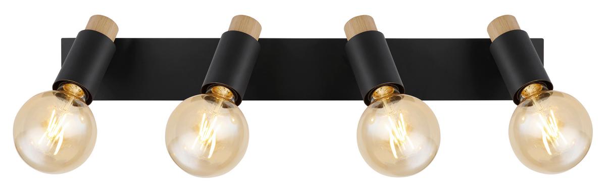 Strahler 54045-4 - Dunkelbraun/Schwarz, Design, Holz/Metall (65,5/8/14,5cm) - Globo