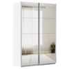 Schwebetürenschrank Mit Spiegel B: 136cm Feldkirch - Silberfarben/Weiß, MODERN, Glas/Holzwerkstoff (136/210/62cm)