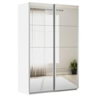 Tolóajtós Szekrény Feldkirch 136/210 Cm - ezüst/fehér, Modern, faalapú anyag/Üveg (136/210/62cm)
