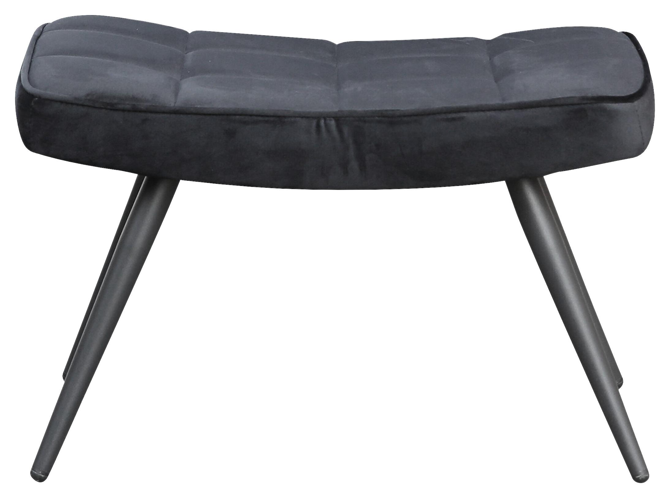 Hocker Uta Textil Schwarz Sitz Gepolstert H: 39 Cm - Schwarz, MODERN, Holzwerkstoff/Textil (60/39/41cm) - MID.YOU