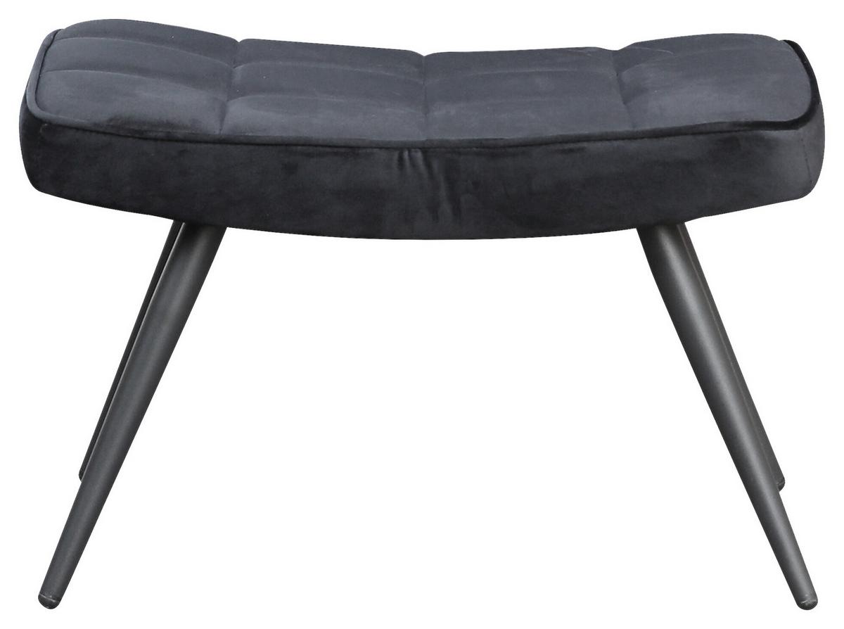 Hocker Uta Textil Schwarz Sitz Gepolstert H: 39 cm - Schwarz, MODERN, Holzwerkstoff/Textil (60/39/41cm) - MID.YOU