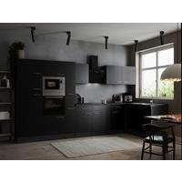 Eckküche Oliver Grau, Schwarz S: 370x172 Cm - Schwarz/Grau, Design, Holzwerkstoff (370/172cm) - Respekta