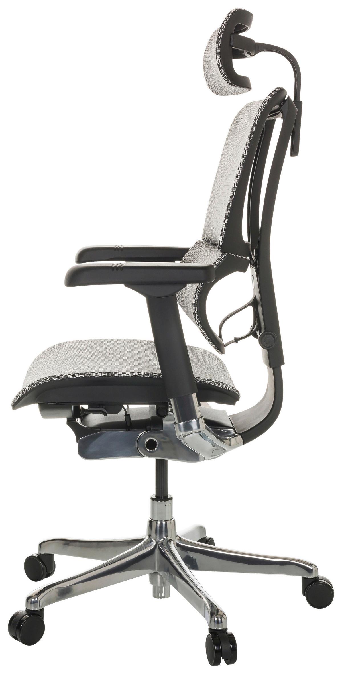 Drehstuhl Ergohuman Slim I - Silberfarben/Hellgrau, Basics, Kunststoff/Textil (69/116-138/66cm) - MID.YOU