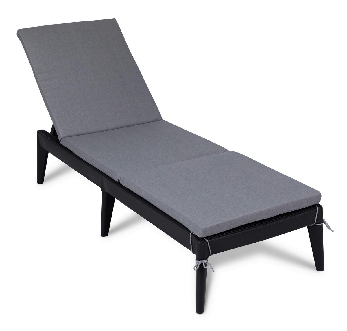 Sonnenliege Sirolo Kunststoff, Verstellbar - Anthrazit, Basics, Kunststoff (186/60/32,5cm)