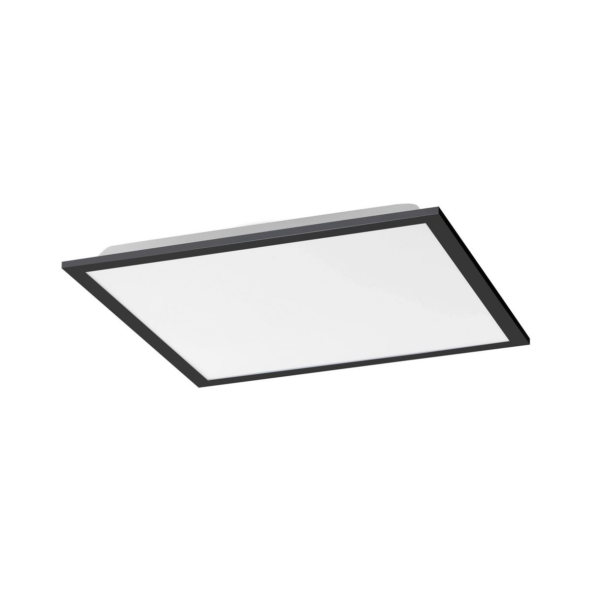 Led-deckenleuchte Flat L: 44,5 Cm Dimmbar Mit Fernbedienung - Schwarz, Basics, Kunststoff/Metall (44,5/44,5/7cm)