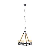 Hängeleuchte 49694_'findlay' - Schwarz, Natur, Metall (56/150cm) - Eglo