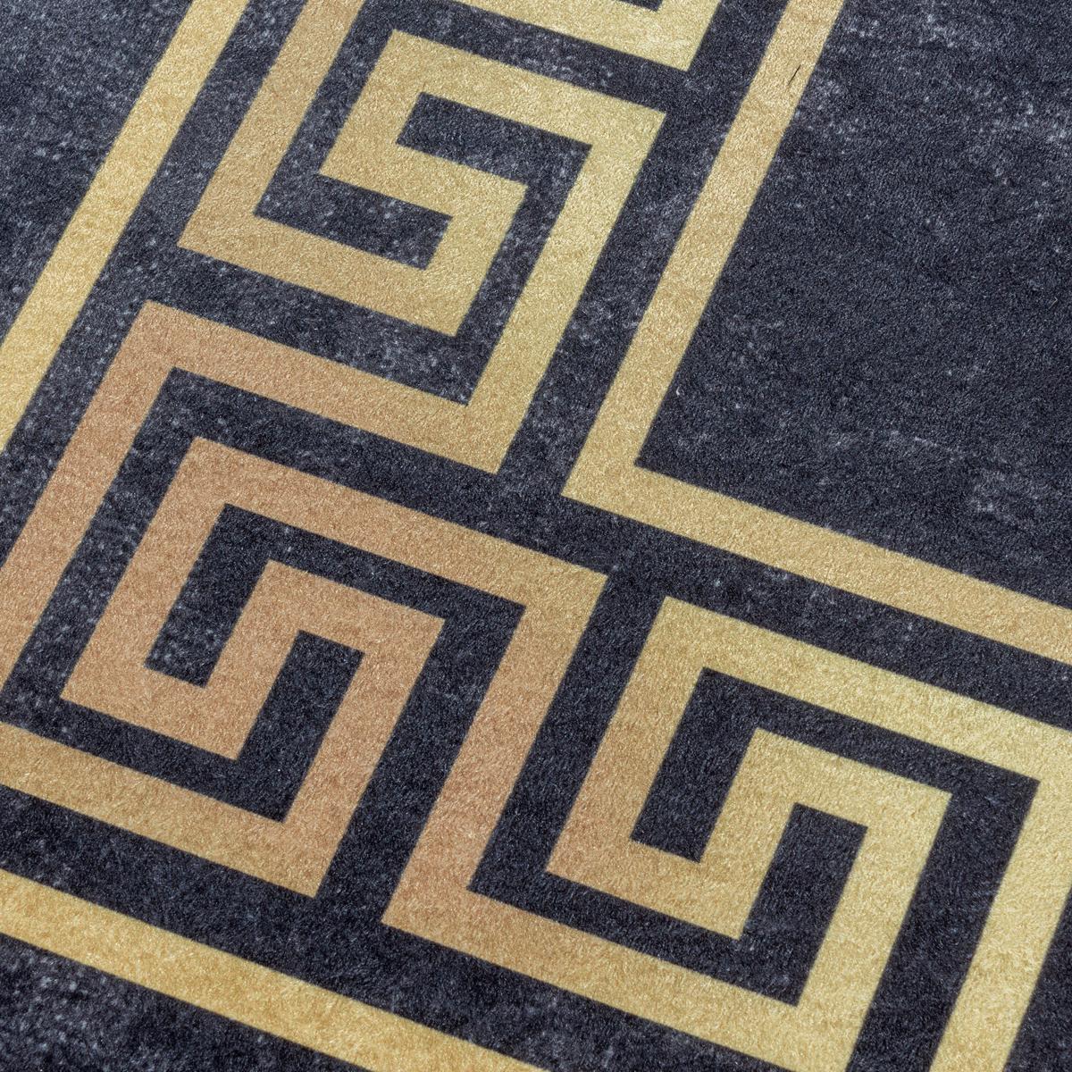 Flachwebteppich Fiesta - Goldfarben/Schwarz, Design, Textil (80/150cm) - Novel