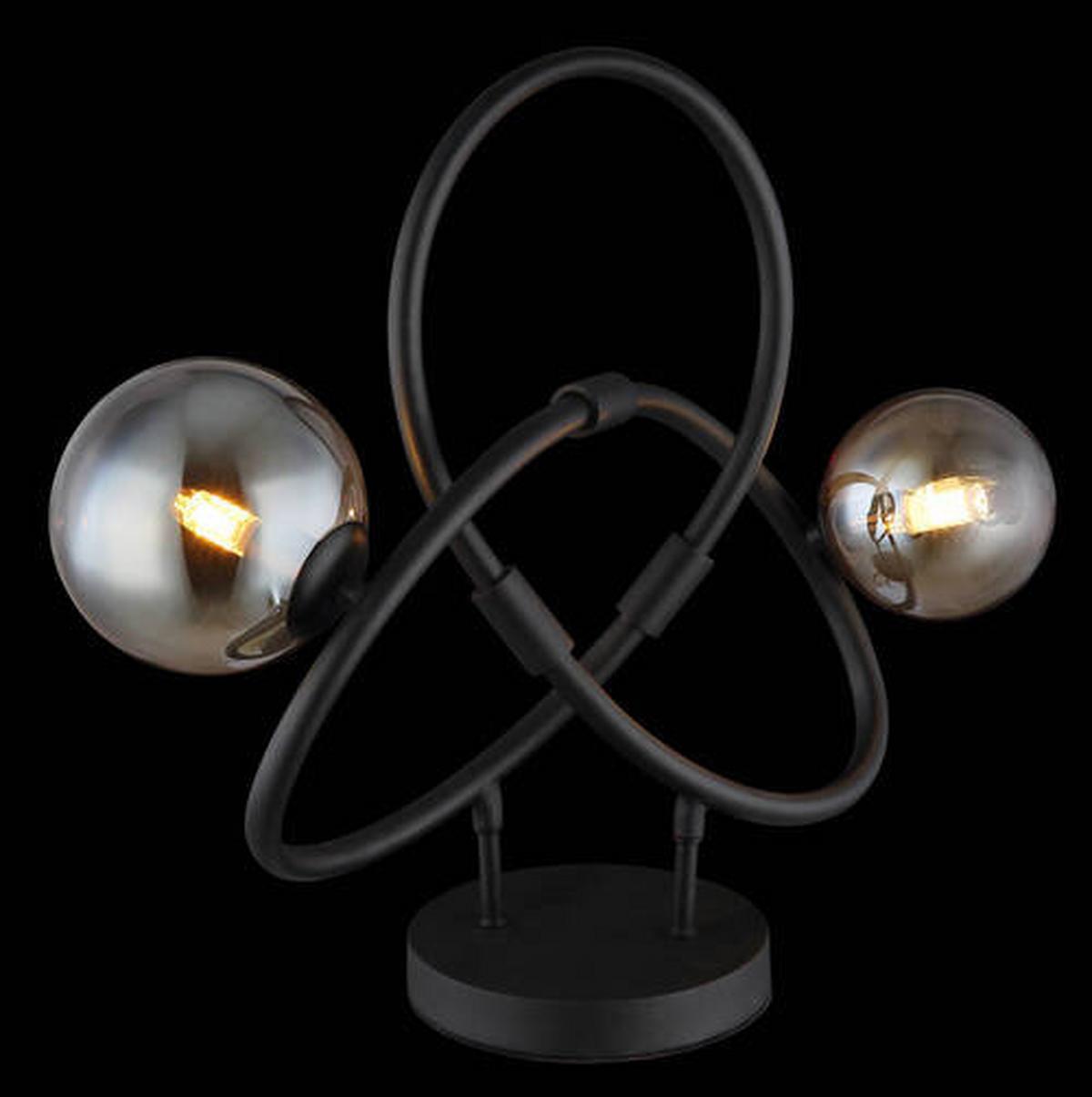 LED-Tischleuchte 56141-2t - Klar/Schwarz, Design, Glas/Kunststoff (46/15/38,5cm) - Globo