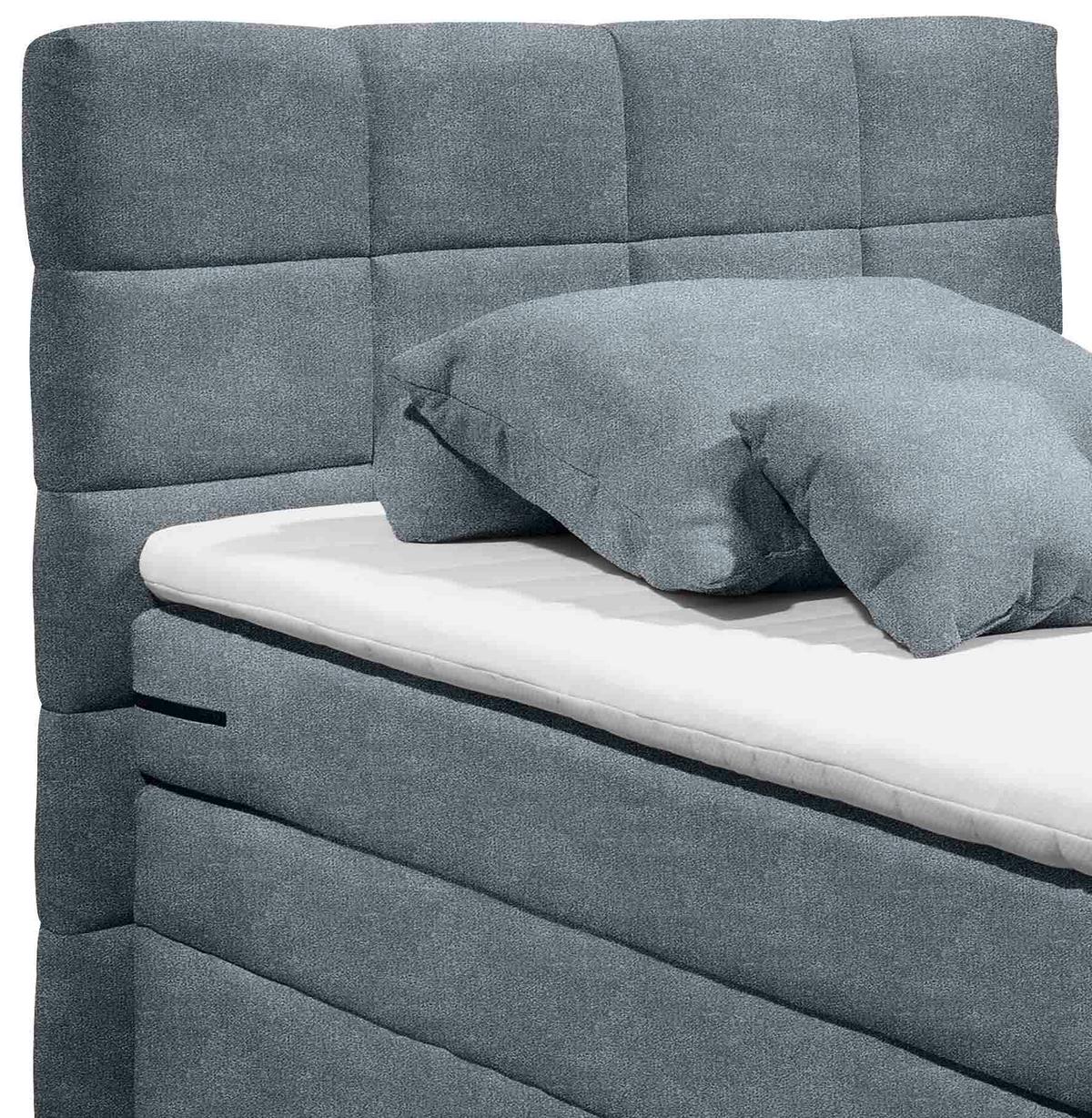 Boxspringbett Mit Topper & Bettkasten 120x200 Tacoma 3 - Anthrazit, KONVENTIONELL (120/200cm) - MID.YOU