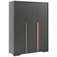 Drehtürenschrank 145,6 cm London, Anthrazit - Anthrazit, MODERN, Holzwerkstoff (145,6/195,2/56cm) - Vipack