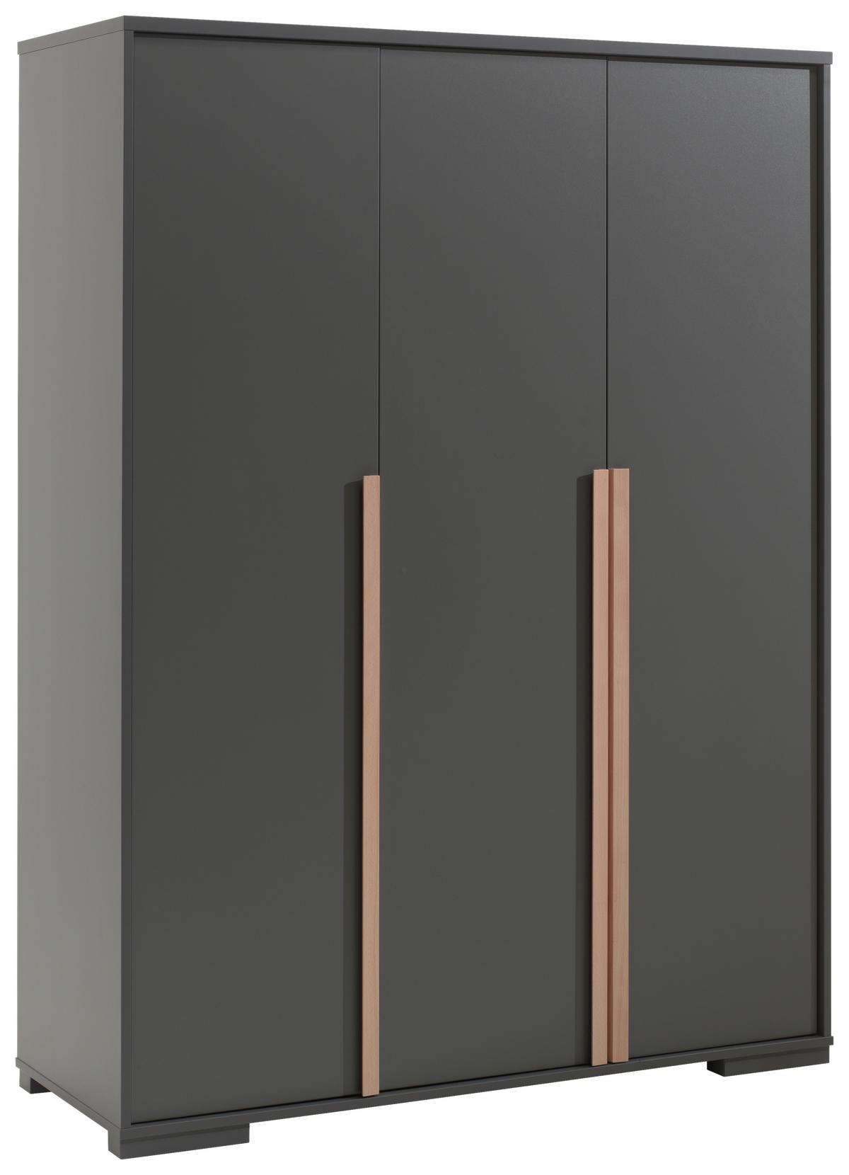 Drehtürenschrank 145,6 cm London, Anthrazit - Anthrazit, MODERN, Holzwerkstoff (145,6/195,2/56cm) - Vipack