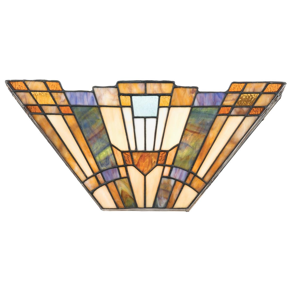 Wandleuchte Qz-Inglenook-Wu  Tiffany - Bronzefarben, Natur, Glas/Metall (40.6/17.8/14cm) - Elstead Lighting