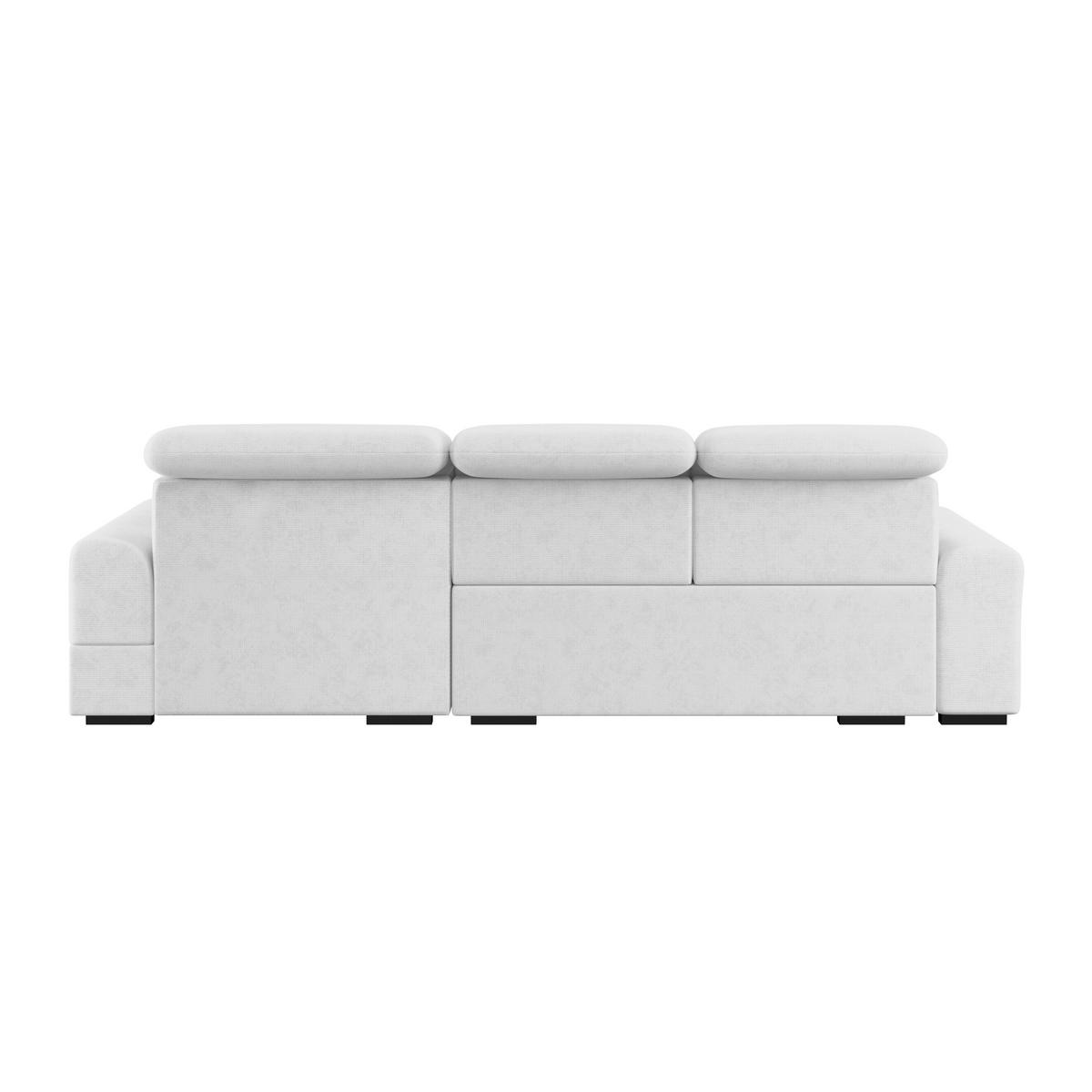 Ecksofa mit Bettfunktion Malaga new Chenille silber - Silberfarben/Schwarz, KONVENTIONELL, Textil (286/203cm) - Ondega