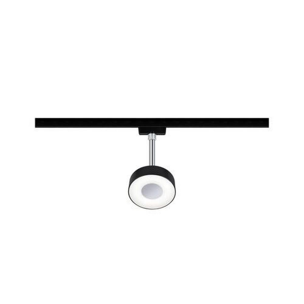 LED-Deckenleuchte Urail Spot Circle L: 9,8 cm, dimmbar - Chromfarben/Schwarz, Design, Kunststoff/Metall (9,8/14,7/5cm) - Paulmann