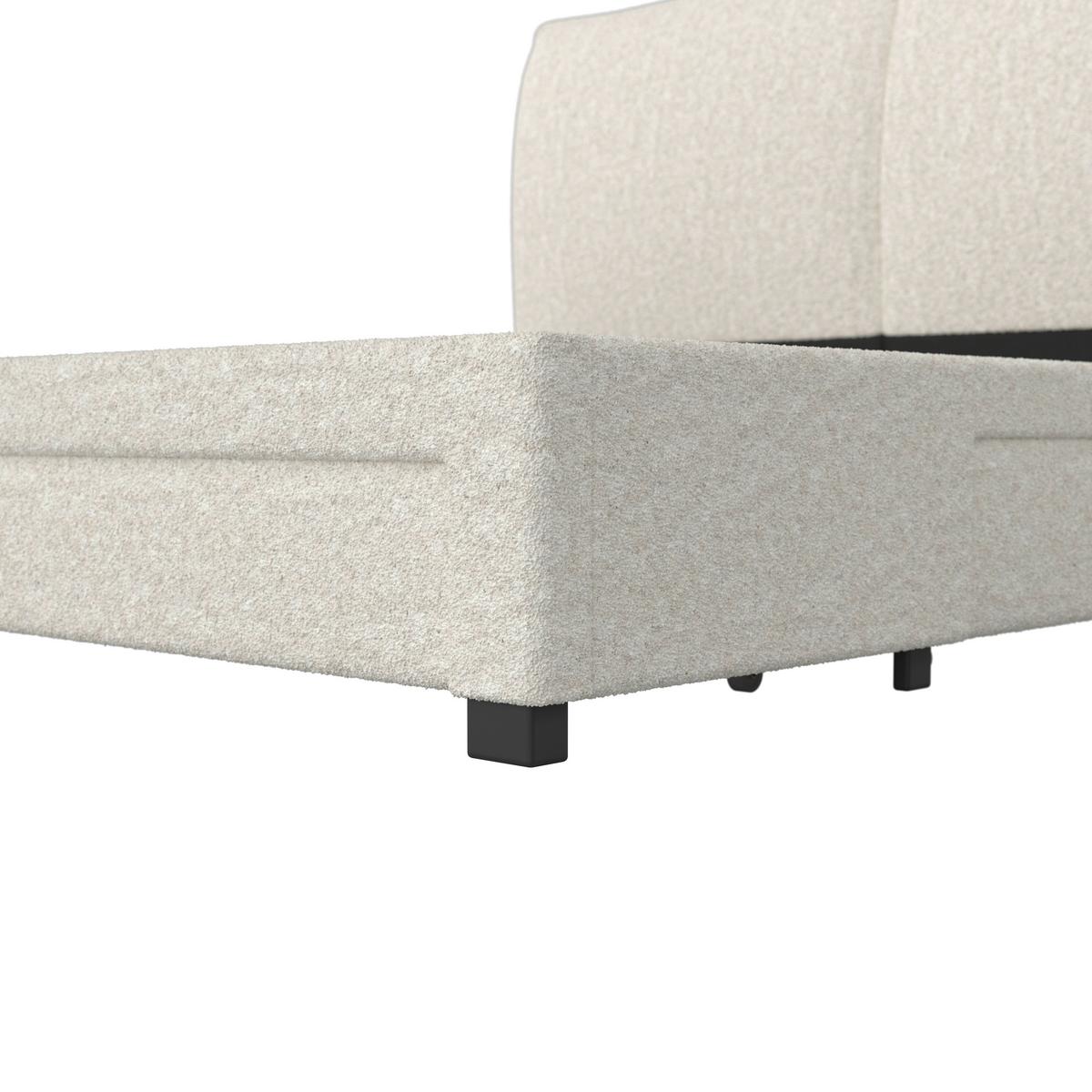 Čalúnená posteľ ELLI 180x200, krémová - svetlohnedá/čierna, Modern, drevo/kompozitné drevo (180/200cm) - Bessagi Home