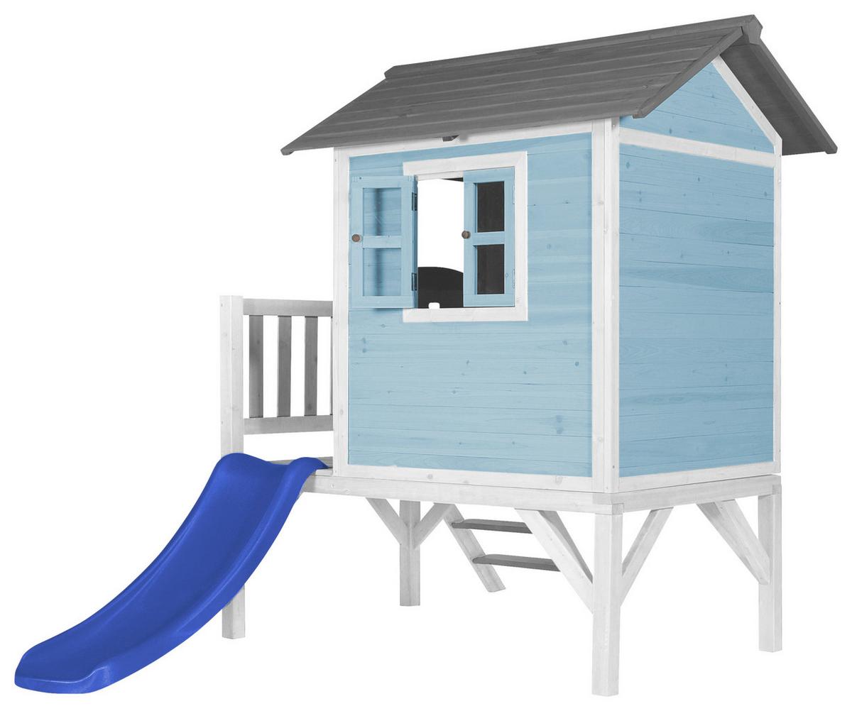 Spielhaus C050.002.31 - Blau/Weiß, KONVENTIONELL, Holz/Kunststoff (240/189/167cm) - Ambia Garden