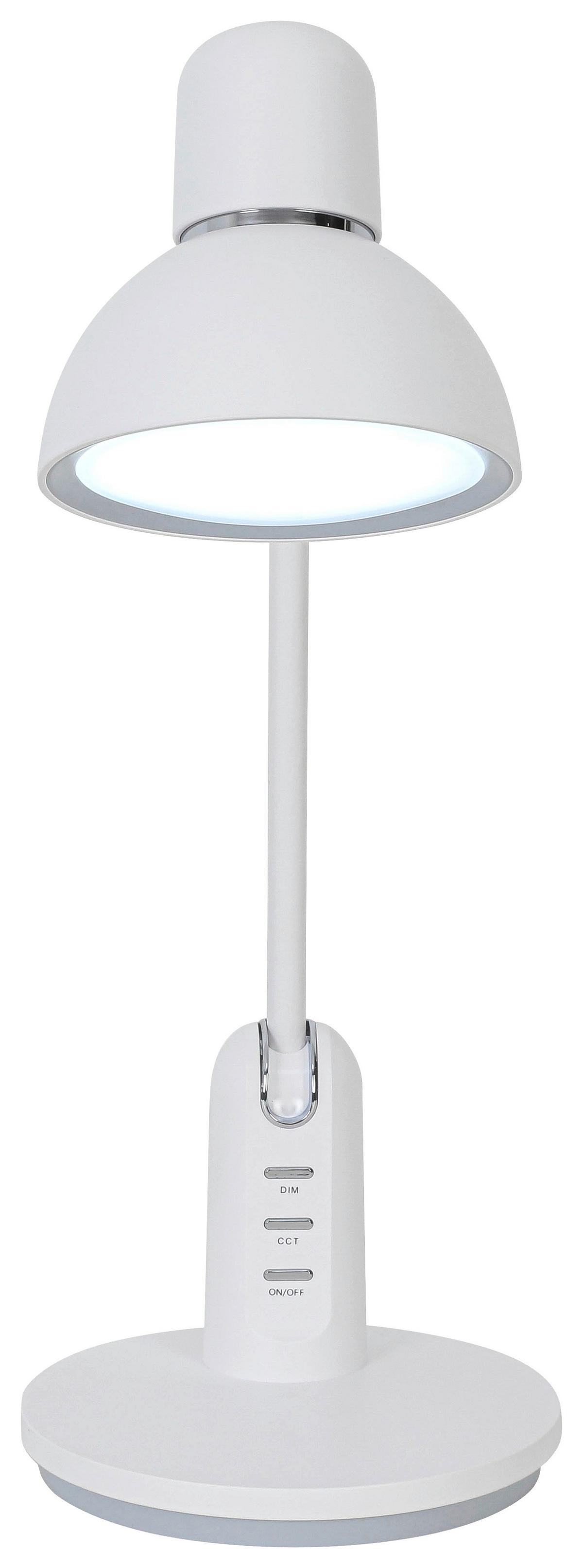 Led-schreibtischleuchte Luana - Chromfarben/Weiß, MODERN, Kunststoff (23,9/16,4/46,7cm) - Luca Bessoni