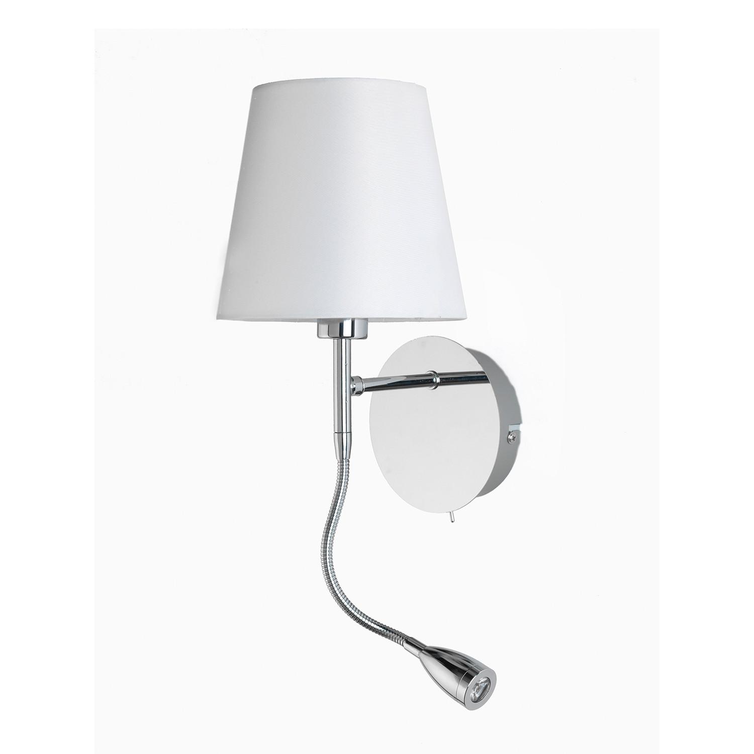 LED-Wandleuchte 4933/Apr - Chromfarben/Weiß, KONVENTIONELL, Textil/Metall (16/20/44cm)