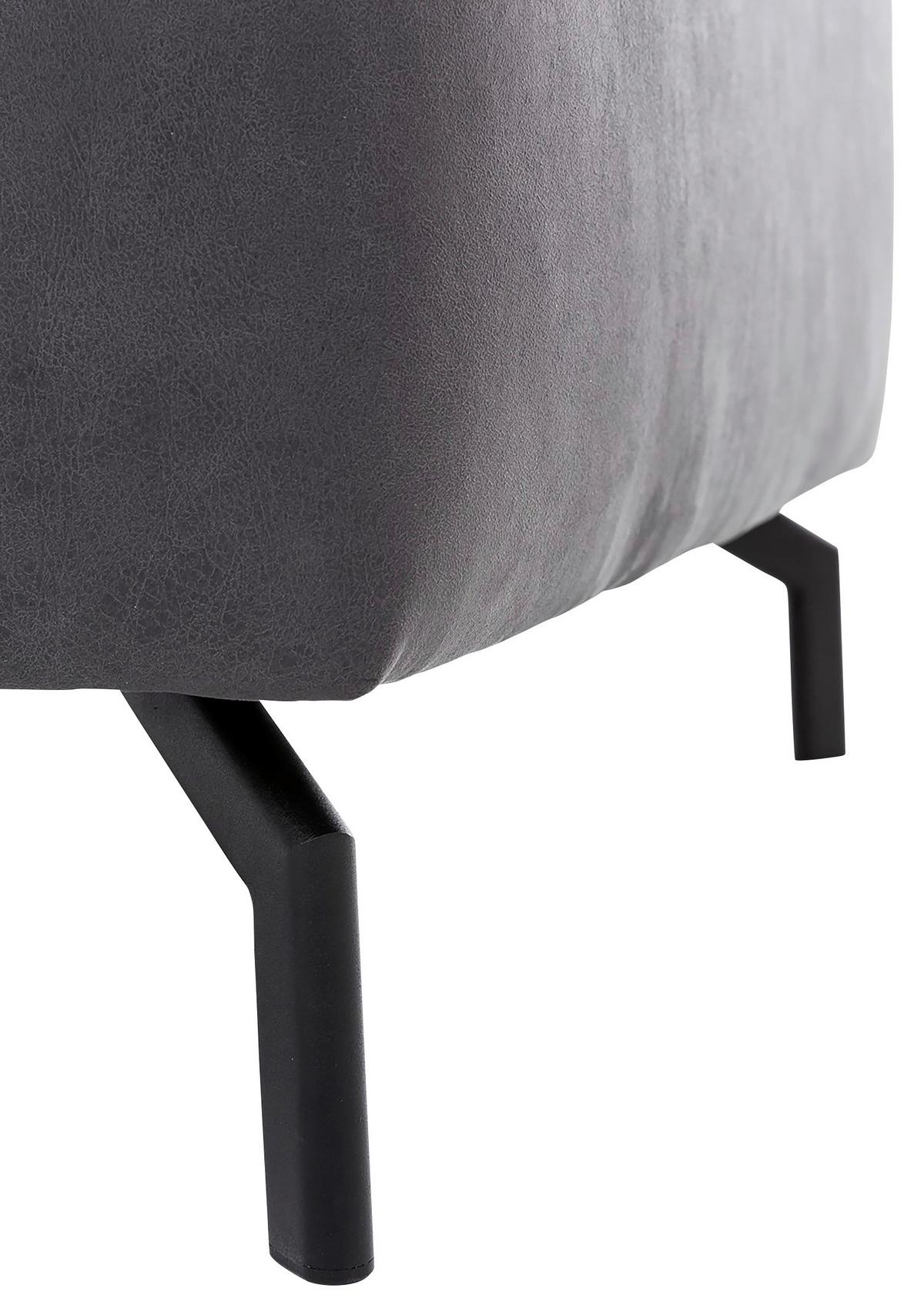 Ecksofa California - Dunkelgrau/Schwarz, MODERN, Textil (233/305cm) - Trendmanufaktur