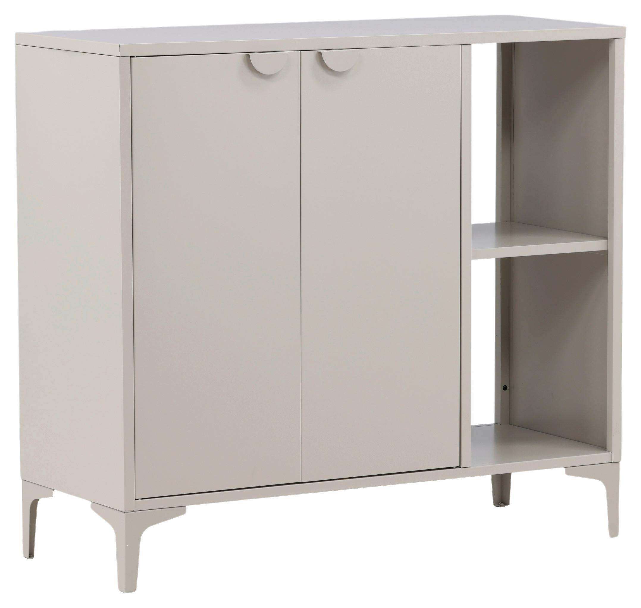 Sideboard Piring - Beige, Design, Metall (110/100/42cm) - Livetastic