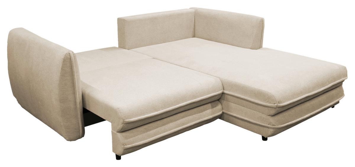 Ecksofa Vivaldi Beige S: 240x201 Cm - Beige/Schwarz, Design, Textil (240/201cm) - MID.YOU