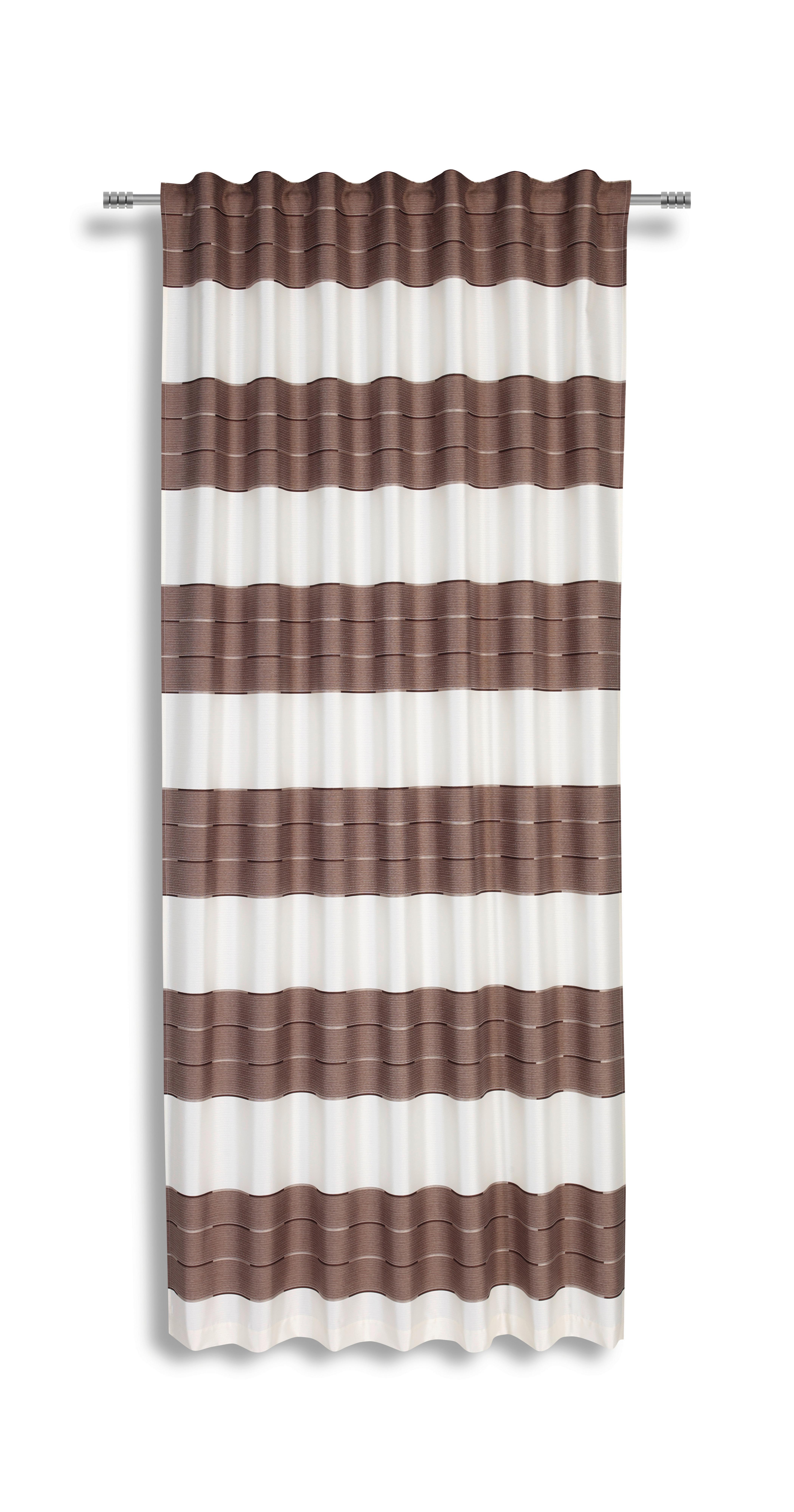 Vorhang mit Schlaufen und Band Nadine 140x245 cm Taupe - Taupe, KONVENTIONELL, Textil (140/245cm) - Luca Bessoni