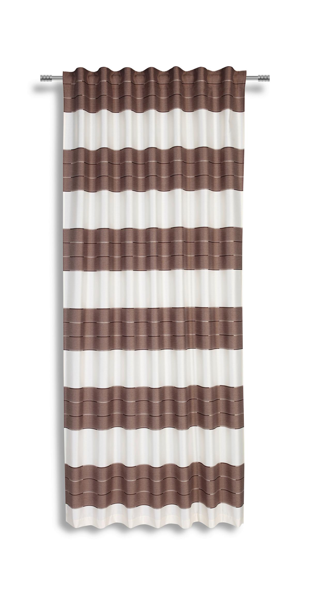 Vorhang mit Schlaufen und Band Nadine 140x245 cm Taupe - Taupe, KONVENTIONELL, Textil (140/245cm) - Luca Bessoni