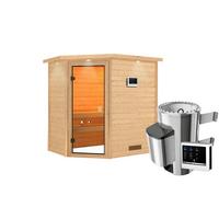 Sauna Helen Eck 196/187/145 cm - Fichtefarben, Basics, Holz (196/187/145cm)