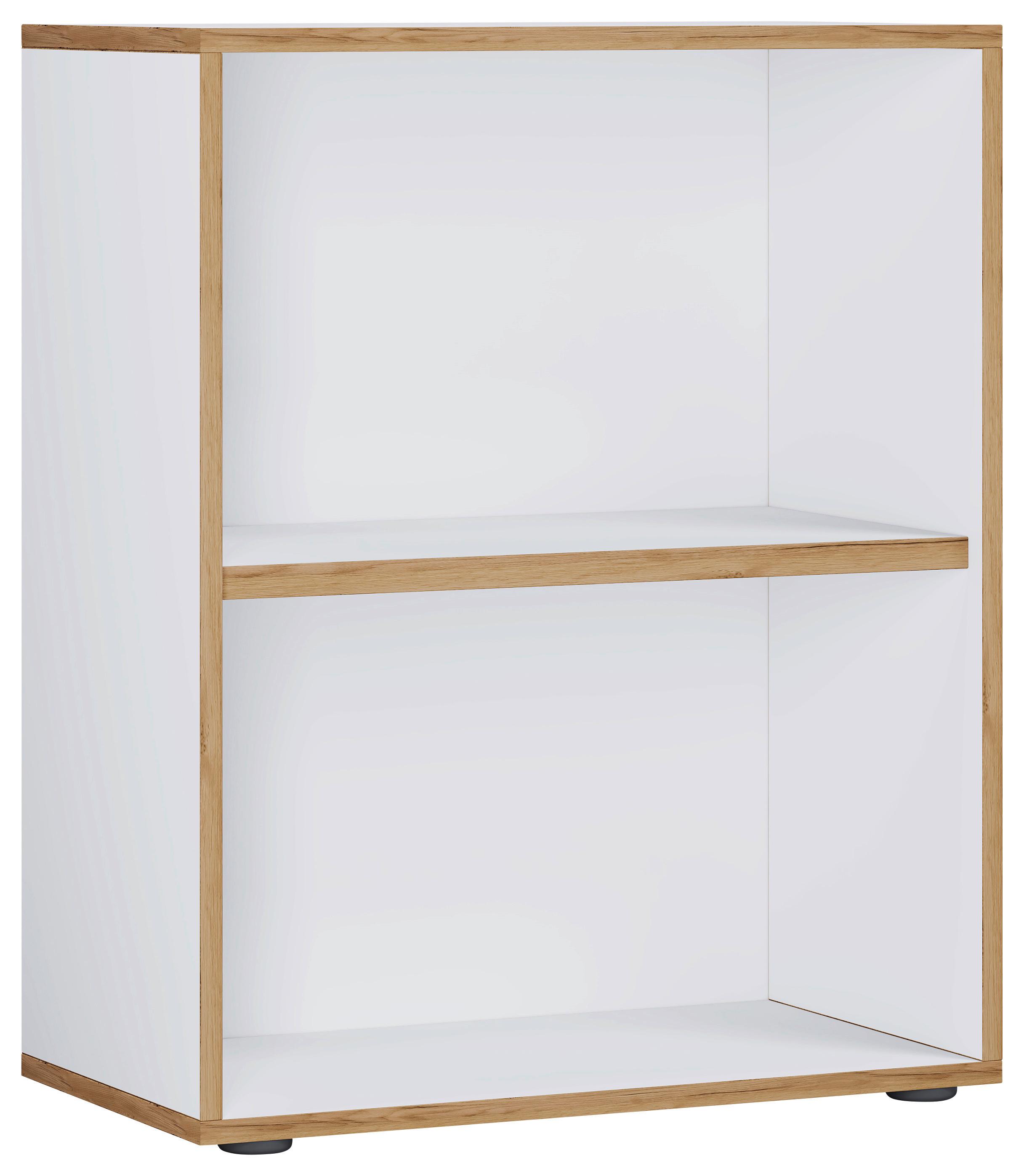 Regal Salia Weiß, Honigeiche B: 60 cm - Honigeiche/Schwarz, Design, Holzwerkstoff (60/74/33cm) - P & B