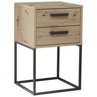 Nachtkästchen Eiche Dekor/ Schwarz H: 65 Cm Suna - Schwarz/Eiche Artisan, MODERN, Holzwerkstoff/Metall (40/65/38,5cm) - Livetastic