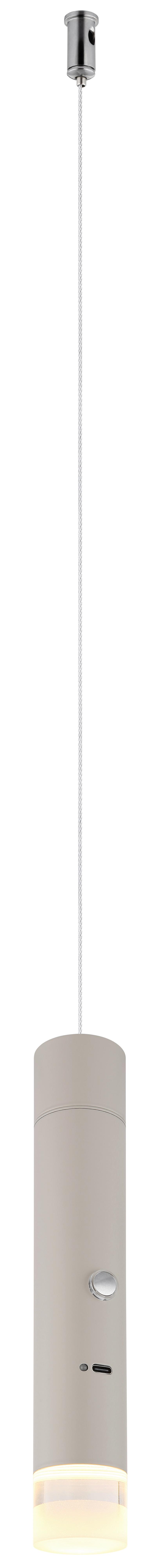 ZÁVĚSNÉ LED SVÍTIDLO PELO - čiré/pískové barvy, Design, kov/plast (38/120cm) - Globo