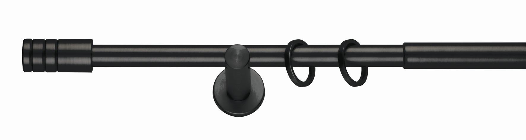 Sada tyčí na závěsy Rillcube, 210-400cm - černá, kov (210-400cm) - Premium Living
