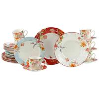 Kombiservice Crimson Keramik 6 Personen Geschirr Set - Multicolor, Basics, Keramik - Creatable