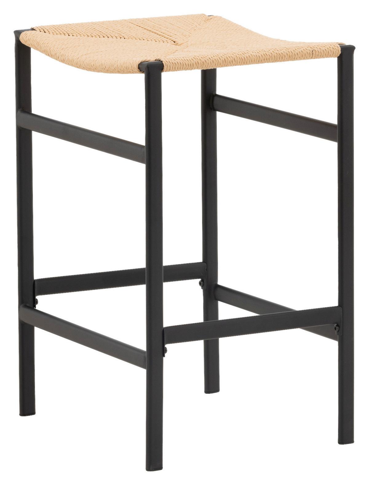 Barhocker-set Polly - Beige/Schwarz, Design, Holz/Metall (45/66/40cm) - Livetastic