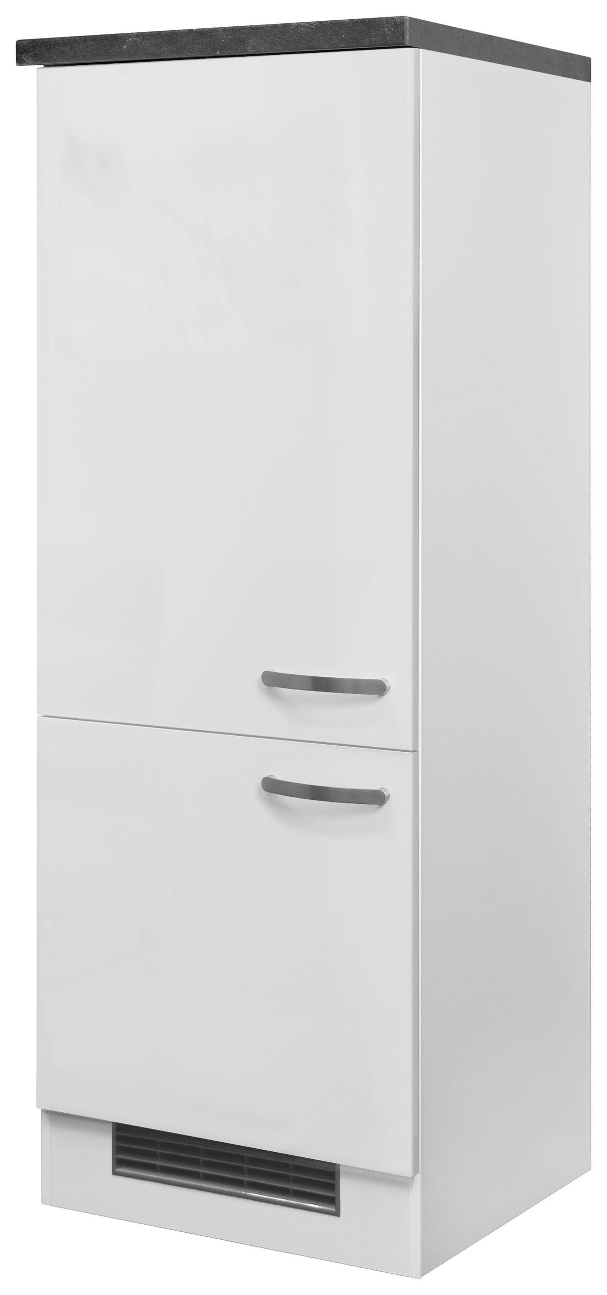 Kühlschrank-Umbauschrank Alba B: 60 cm Weiß - Schieferfarben/Weiß Hochglanz, MODERN, Holzwerkstoff (60/162/57cm)