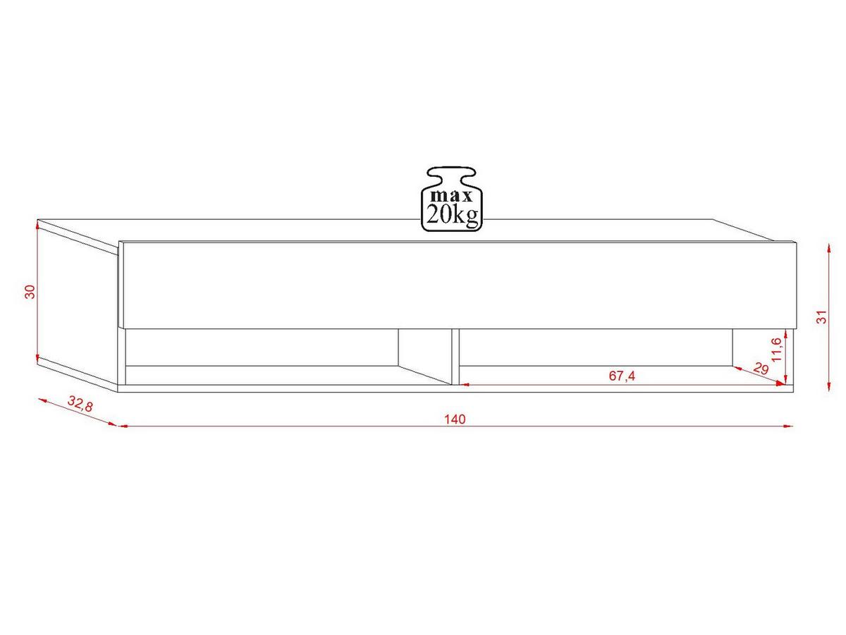 Lowboard Derby 140 - Schwarz Hochglanz/Schwarz, Design, Holzwerkstoff (140/31,5/32,5cm) - Livetastic