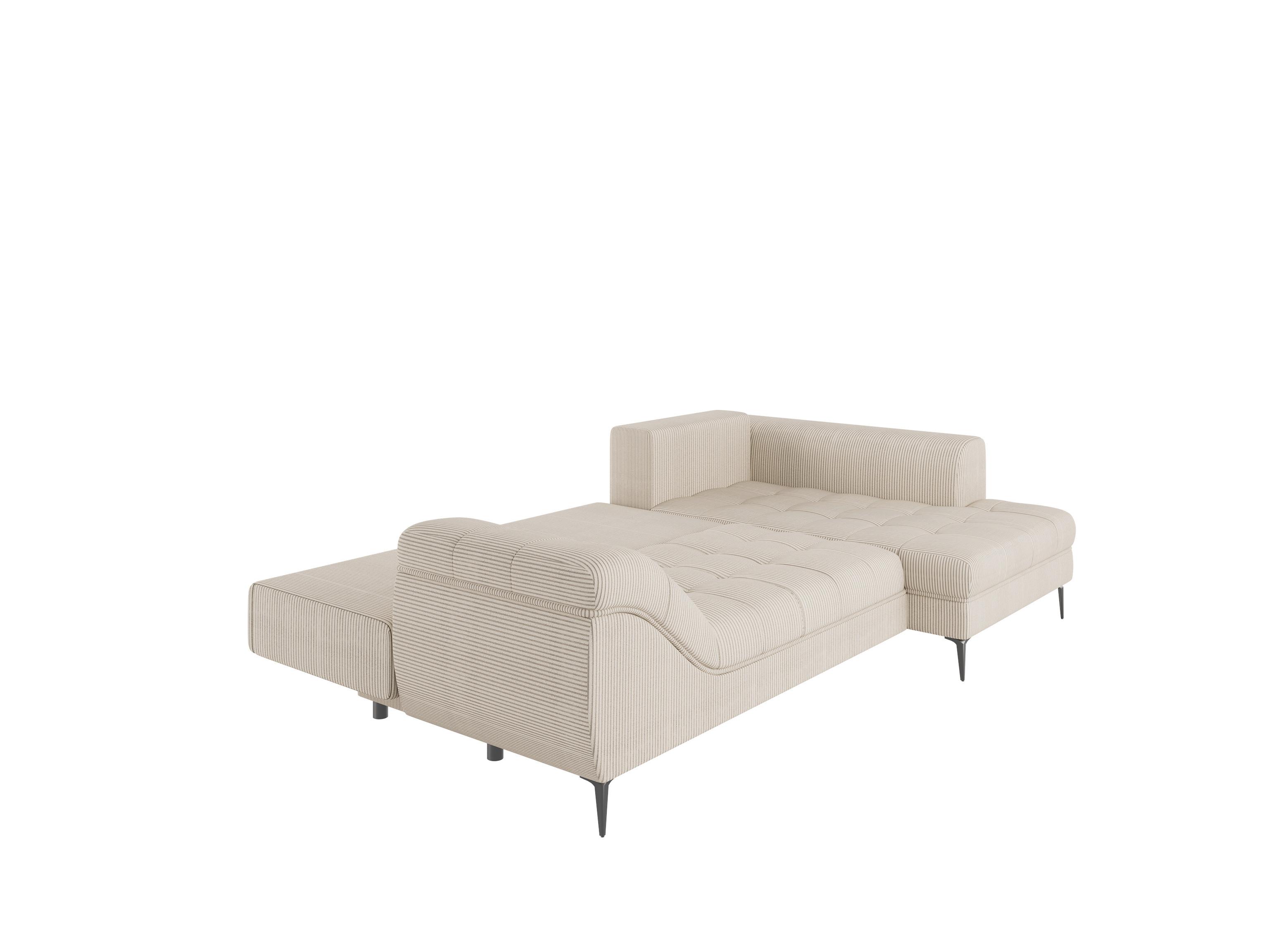 Ecksofa Welle Creme S: 177x276 Cm - Creme/Schwarz, Design, Textil (177/276cm) - MID.YOU
