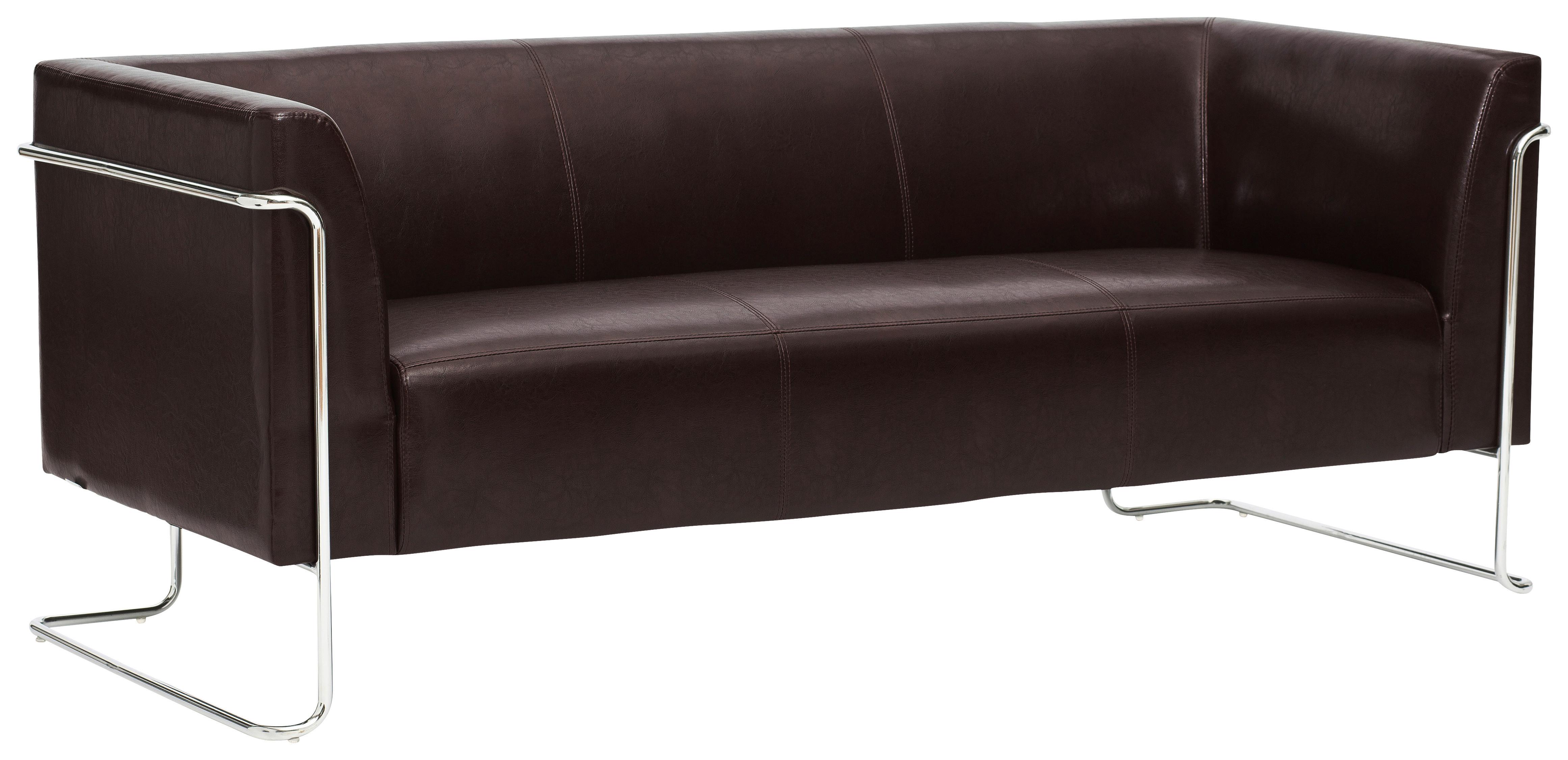 3-sitzer-sofa Curacao Dunkelbraun - Dunkelbraun/Silberfarben, MODERN, Textil (179/71/74cm) - MID.YOU