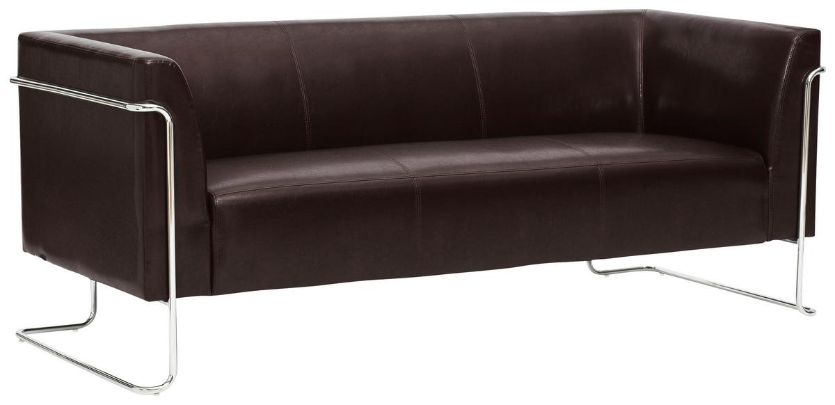 3-sitzer-sofa Curacao Dunkelbraun - Dunkelbraun/Silberfarben, MODERN, Textil (179/71/74cm) - MID.YOU