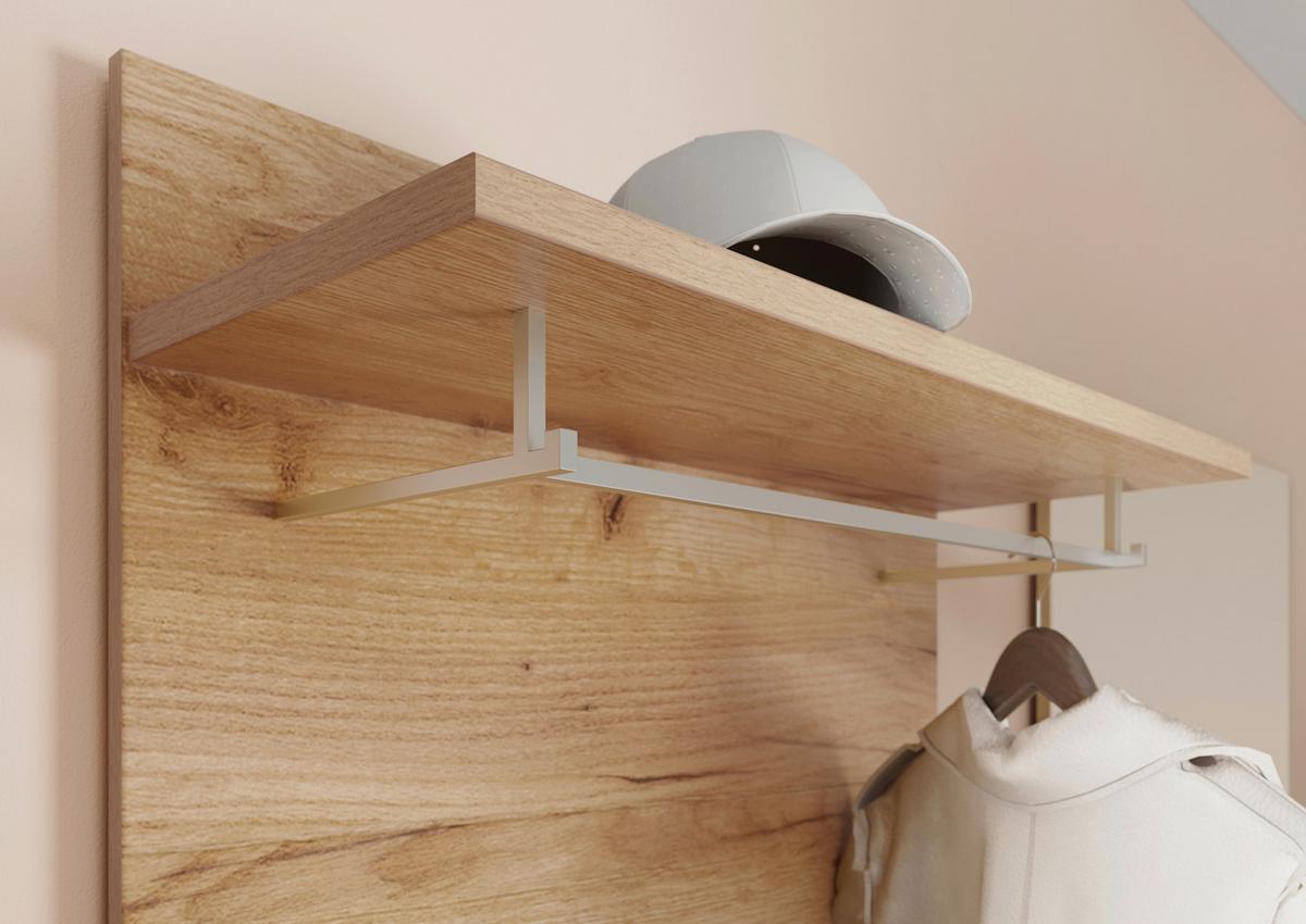 Garderobenpaneel Aledo Eichefarben B: 75 cm - Eichefarben, MODERN, Holzwerkstoff (75/106/30cm) - Germania