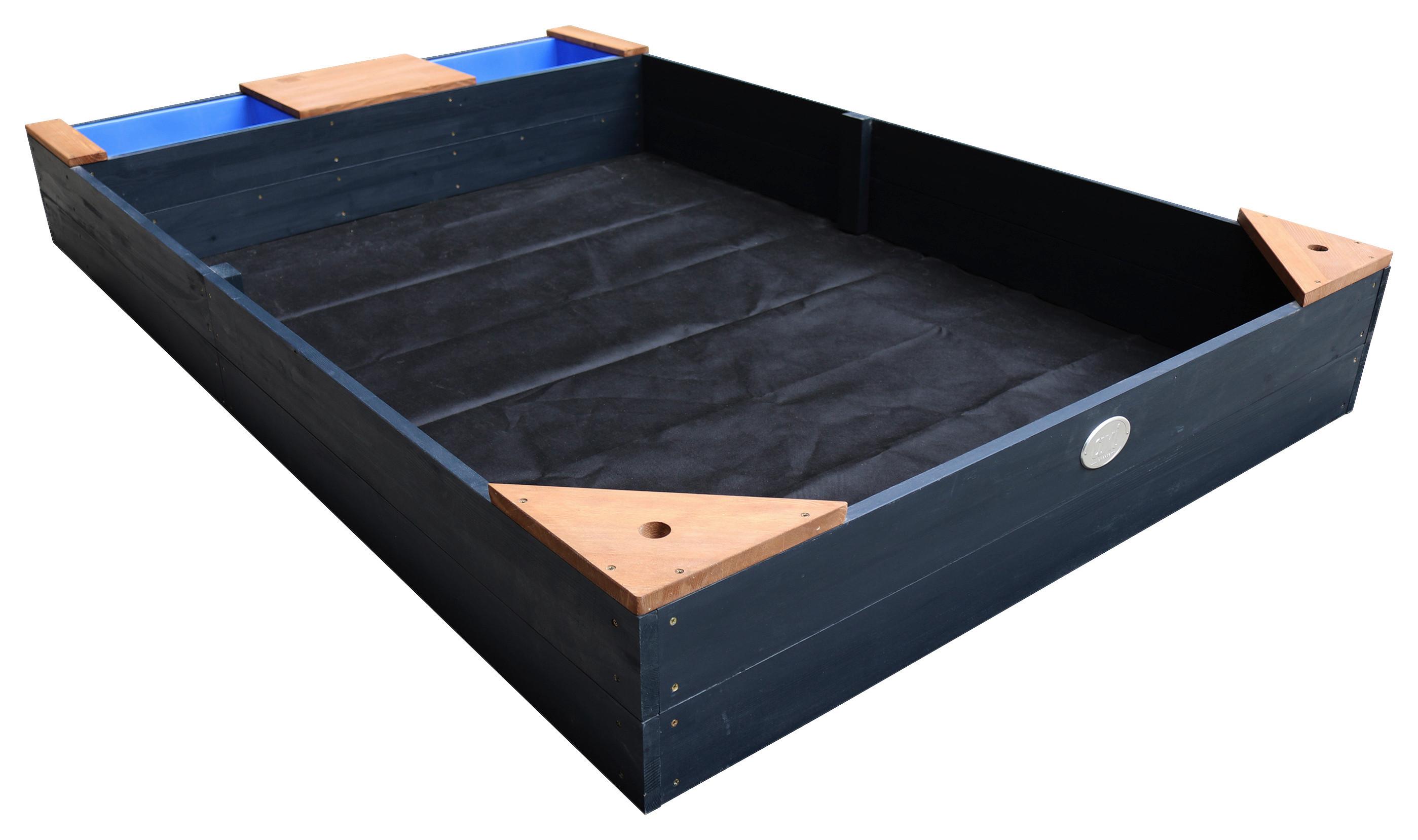 Sandkasten A031.014.05 - Anthrazit/Braun, KONVENTIONELL, Holz (115/21,8/180cm) - Ambia Garden