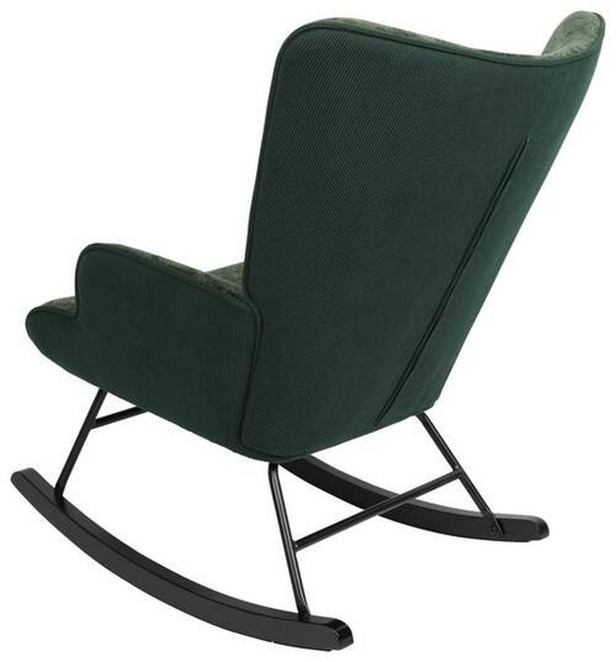 Houpací židle ROCK - černá/zelená, Moderní, kov/dřevo (66/90/77cm) - Mömax