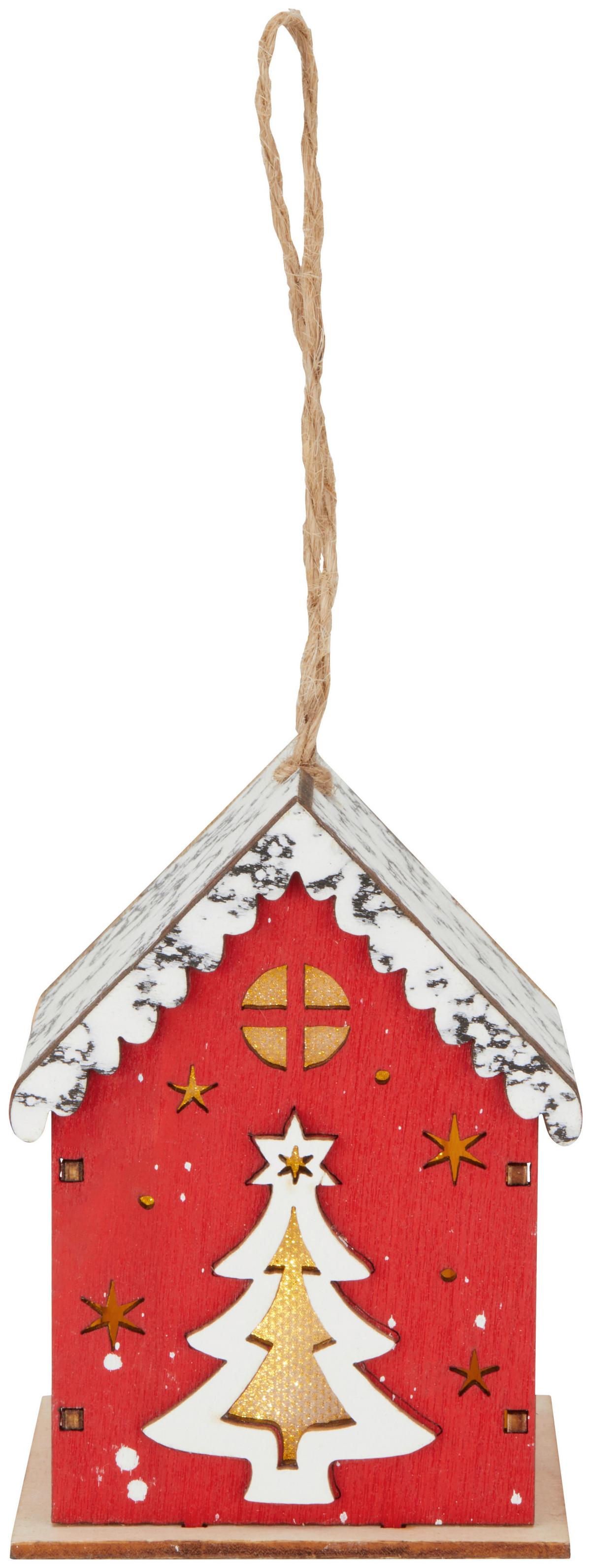 LED-DEKOLEUCHTE RUDI - Rot/Naturfarben, Basics, Holz (9,3/7/6,5cm) - James Wood