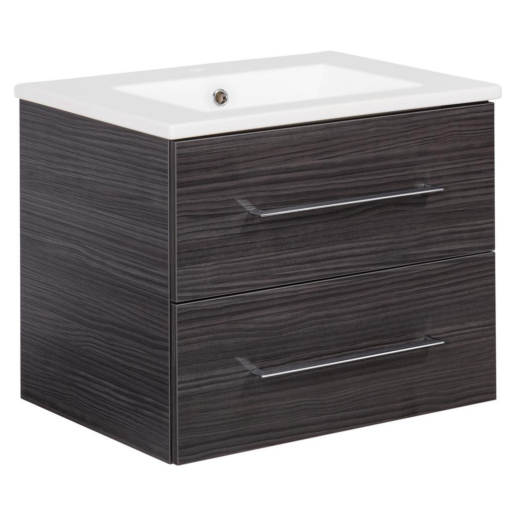 Waschbecken mit Unterschrank Perfekt B: 62,5 cm Dunkelbraun