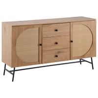 Sideboard Eichefarben B: 140 Cm - Eichefarben/Schwarz, Design, Holzwerkstoff (140/80/40cm) - MID.YOU