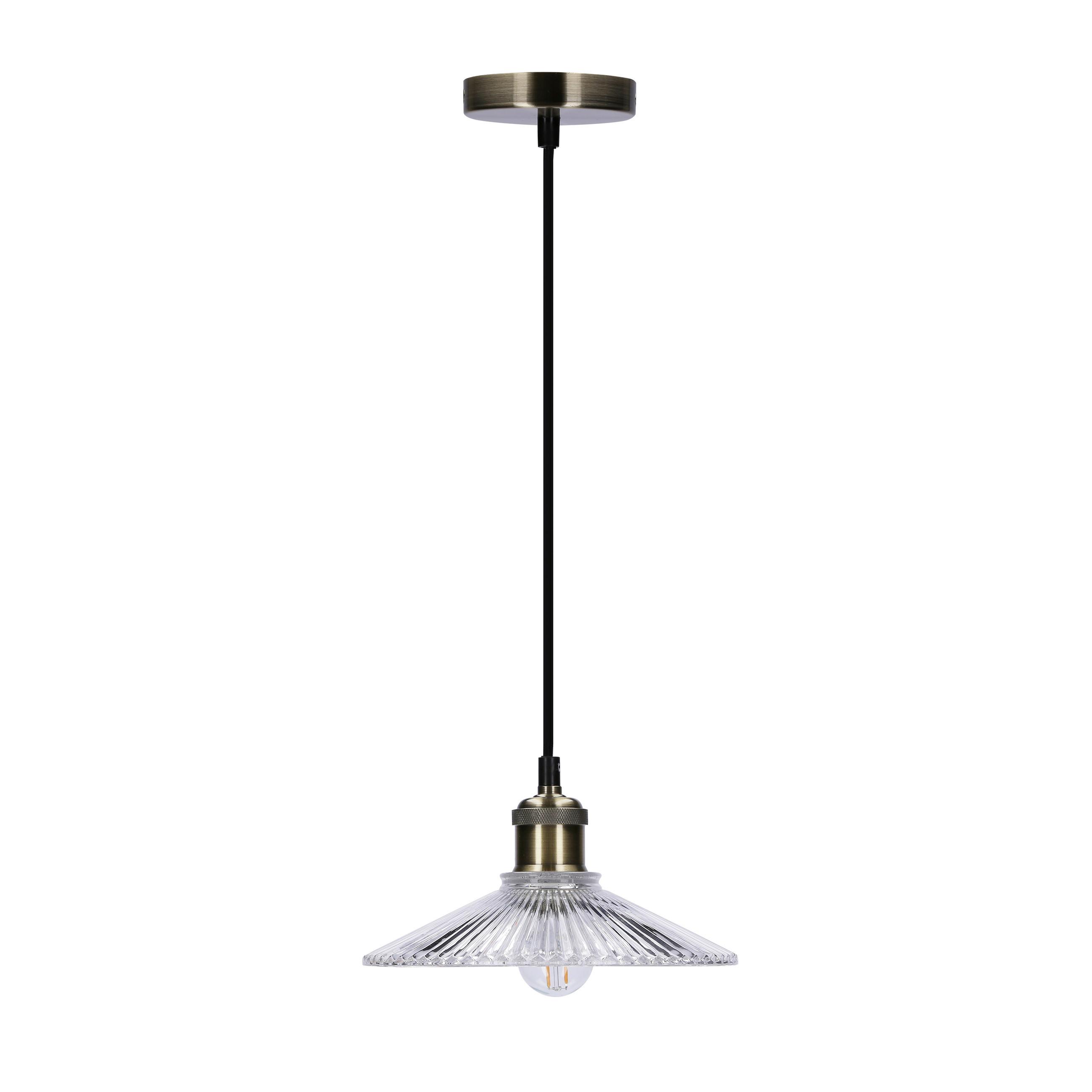 PENDELLEUCHTE CHESTER 50101271 - Schwarz, KONVENTIONELL, Glas/Metall (21/21/90cm)
